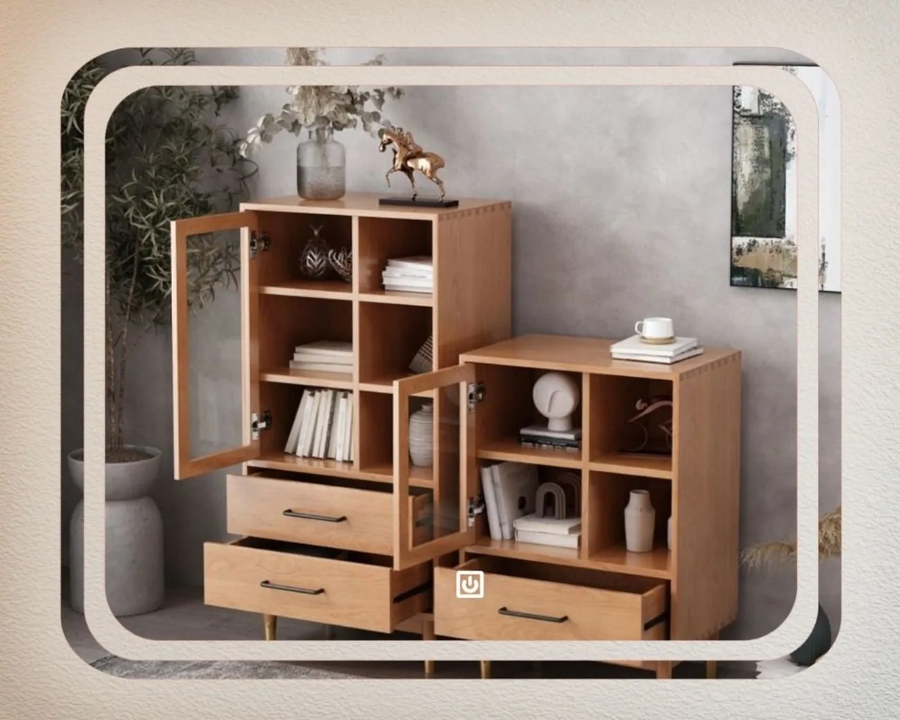 Render katalog ilustrasi cermin dengan antifog